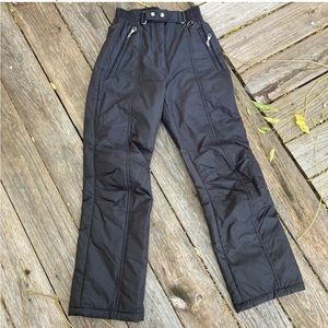 fera international vintage black warm ski snow board pants women’s size 4 Reg
